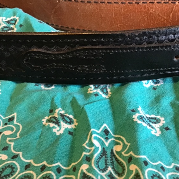 Western genuine top grade cowhide leather JAY-PEE size34 black belt - Picture 5 of 6